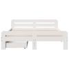 Vidaxl Bed Frame Without Mattress, White, 140X190 Cm, Solid Pine Wood