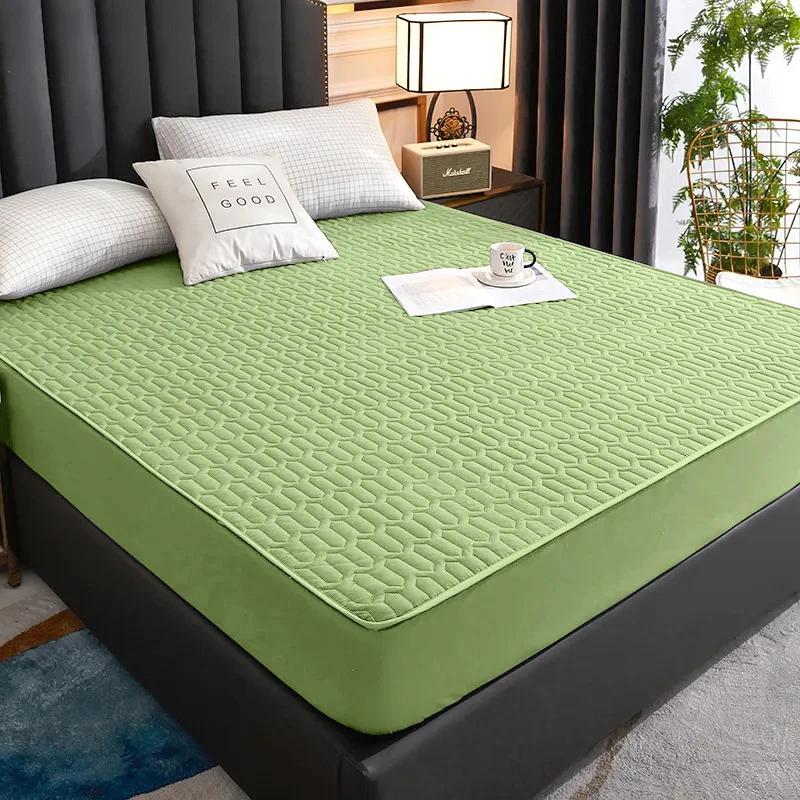Waterproof Thicken Mattress Cover Quilted Latex Mat Bed Covers Pad Skin-Friendly Fitted Sheet Protector Bedspread150/160/180X200