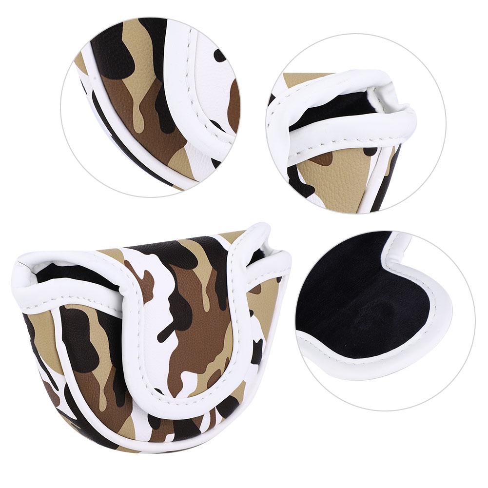 PU Leather Camouflage Semicircular Waterproof Magnetic Buckle Golf Putter Head Cover Club Headcovers