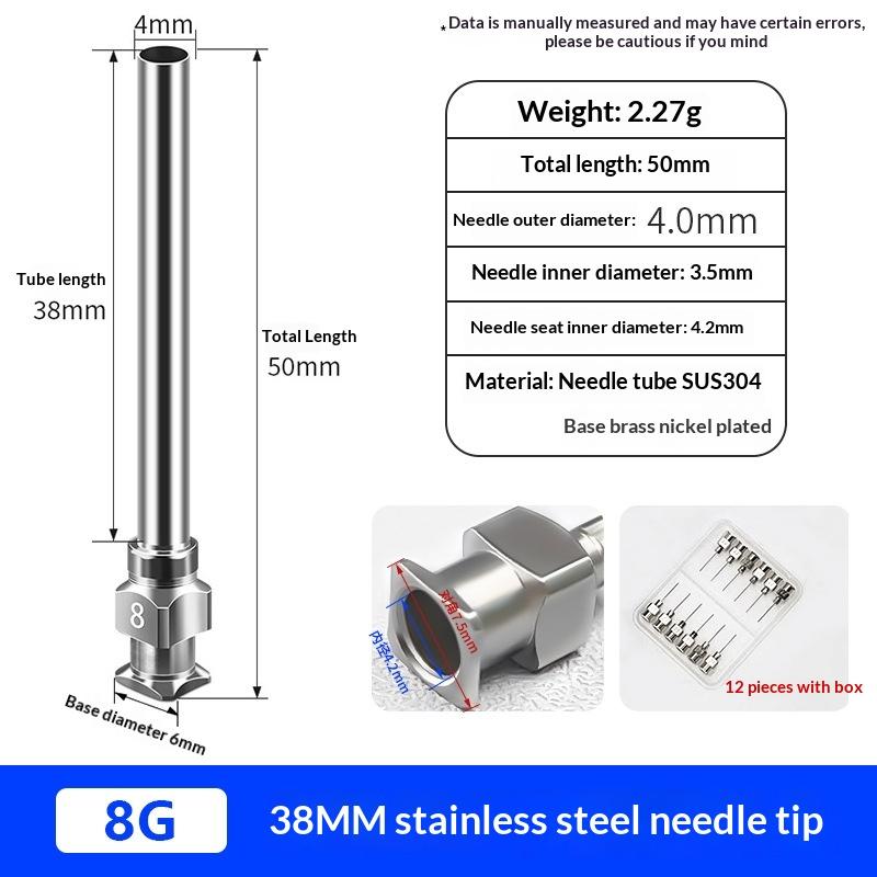38mm Glue Needle Tube 1.5 Inch Metal Dispensing Nozzle for Thick Liquids Flexible Use for Home Improvement Projects