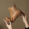 2025 Winter/Autumn Chelsea Boots Genuine Leather Shoes for Women Retro Boots Round Toe Ankle Boots British Style Women Shoes