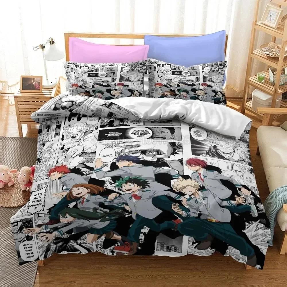 

Comforter 3D My Hero Academia Boys Japanese Anime Bedding Set Printed Bed Set With Bed Queen Super King Size Comforter (quilt)-EU Single(135*200cm)3pcs