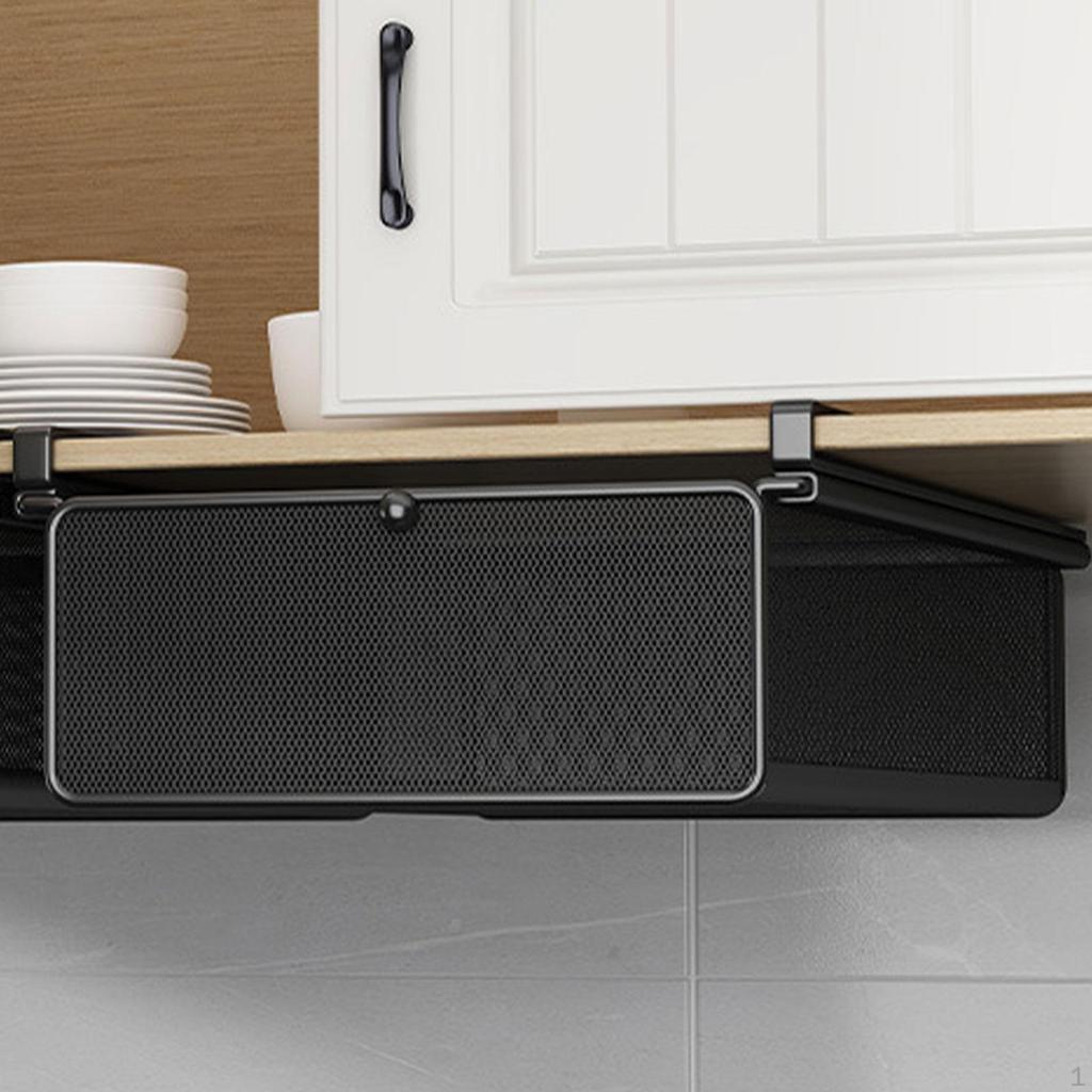Cabinet Sliding Organizer Under Shelf Basket, Hanging Pullout Drawer Basket for
