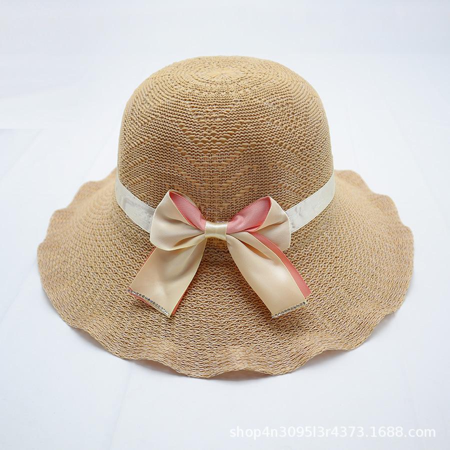 Summer straw hat big brim fashionable flower sweet seaside vacation beach breathable sun protection sun hat women's