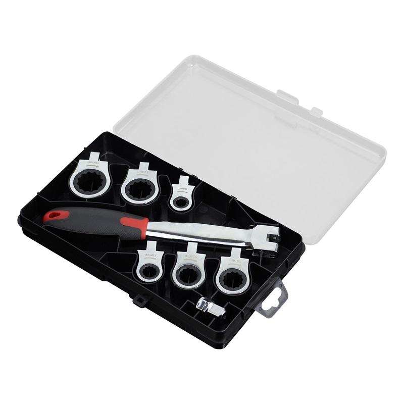 8-in-1 / 13-in-1 Interchangeable Head Ratchet Wrench Set | Flexible Head & Chrome Vanadium Steel
