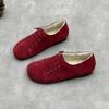 Johnature Retro Plüsch Damenschuhe Rinds Wildleder Flachboden Wildleder Lässig Elastisches Band Warme Baumwollschuhe