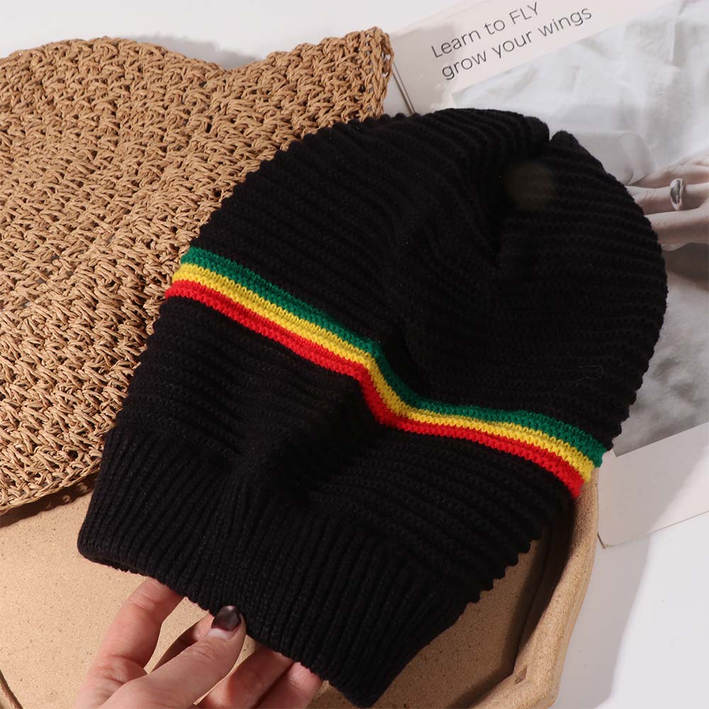 Striped Color Weaving Reggae Hat Hip Hop Hat Skull Caps Jamaica Knitted Hat  Winter Autumn