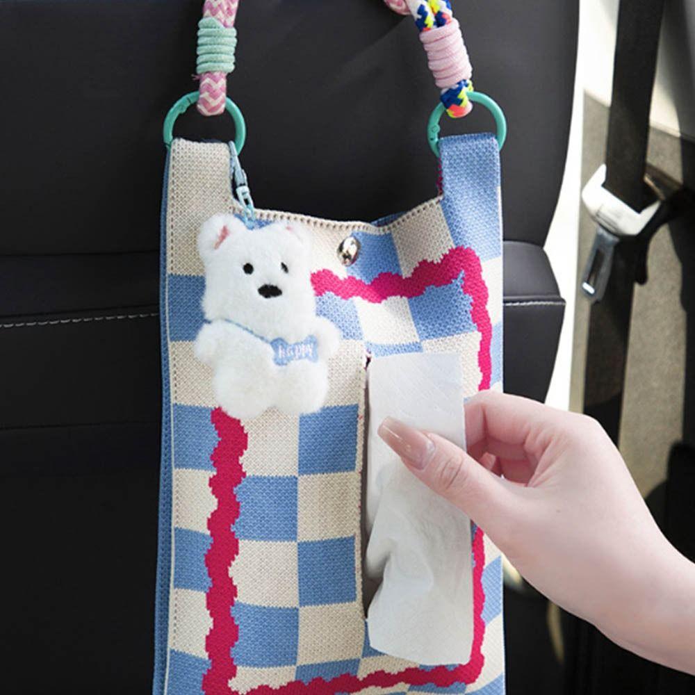 Space Saving Tissue Case Holder INS Car  Hanging Napkin Holder  Car Interior Decoration