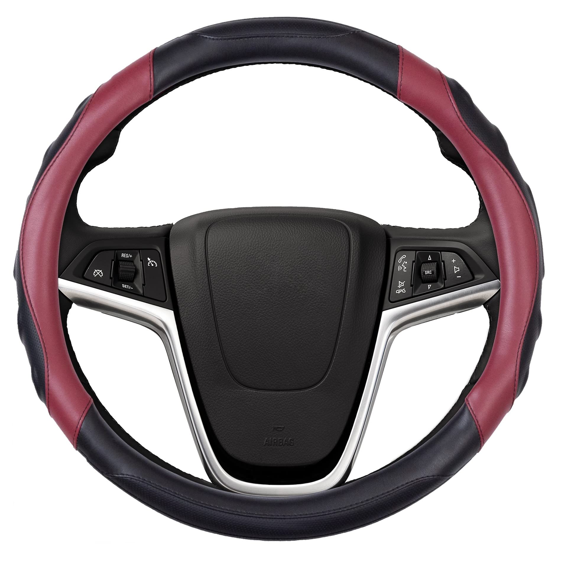 

Рулевое колесо AURAX S Light Regular Steering 3D Wine Cover, размер, автомобиль, автомобиль, чехол, 36,5-37,9 см, ручка, противоскользящая (Черный + красный)