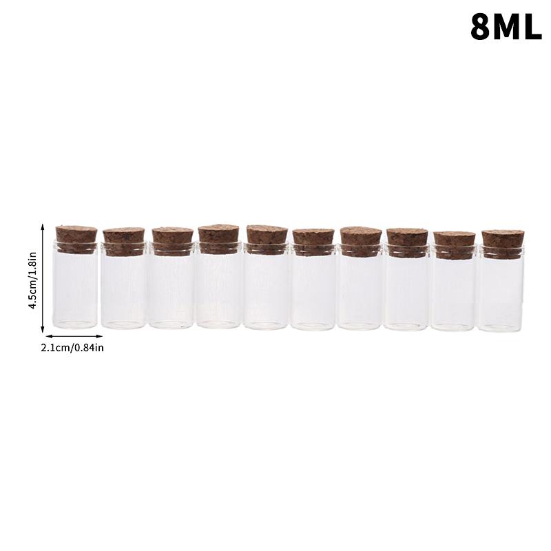 10 Stück Reagenzgläser aus Glas mit Korken, Nachrichtenflaschen, Gläser, Fläschchen, Geschenk, Kunst, Basteln, 5 ml, 8 ml, 10 ml, 12 ml, 15 ml, 20 ml, 25 ml, 30 ml