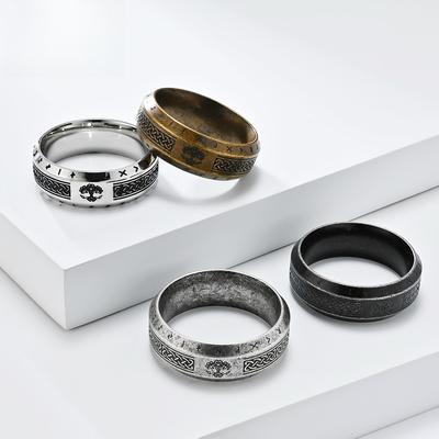 Nordic Tree of Life Rune Rune Viking Ring Mens Stainless Steel Retro Trendy Handmade Jewelry