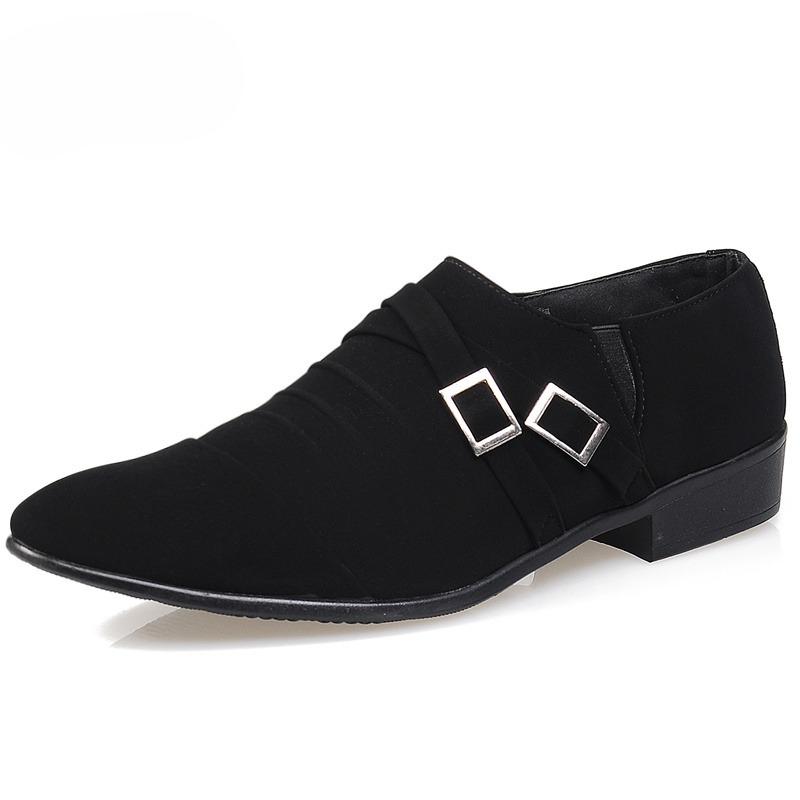 Suede British Style Solid Color Social Shoe Male Black Official Party Legitimate Leather Casual Italian Suit Men's Formal Shoes