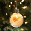 Transparent Christmas Ball Light Feature Plastic Material Christmas Tree Pendant Cartoon Design Elk Pattern Santa Claus Pendant