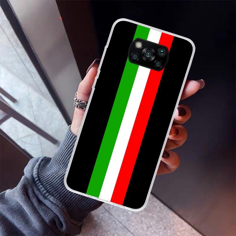 Italy Flag Phone Case For Xiaomi Poco X5 X6 X7 Pro F7 Ultra M7 Redmi 15C 15 13C 13 12C 12 10 10C 10A 9 9C 9T 9A Cover Poco X3 X5