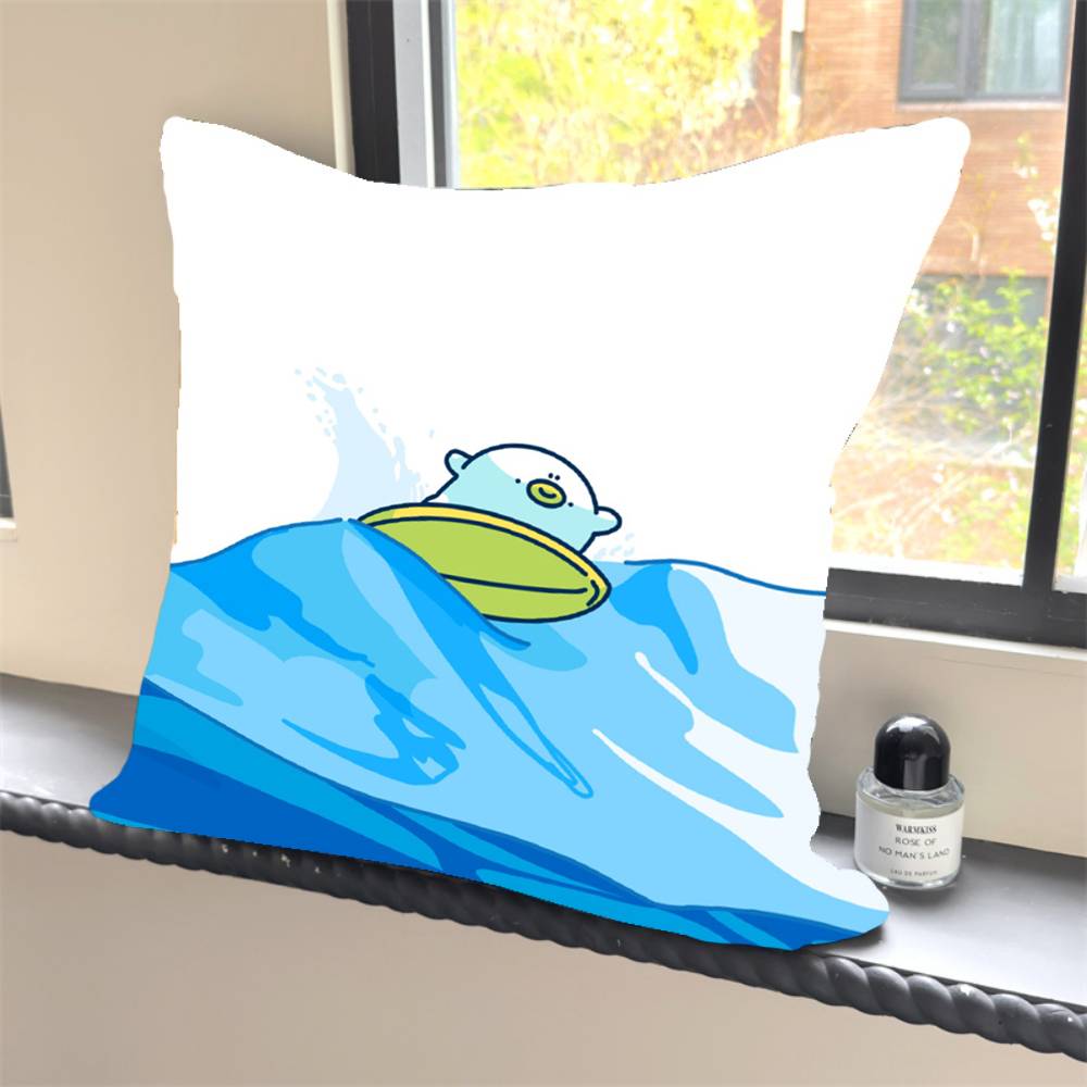 

1PC Cute line puppy platypus Pillow Case Square Bedroom Sofa Leisure Comfort Cushion Car Home Decoration 12x12Inch