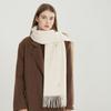 Solid Color Winter Women's Scarf Woven Tassel  Wool Blend Versatile Fashionable Warm  Thickened Scarf