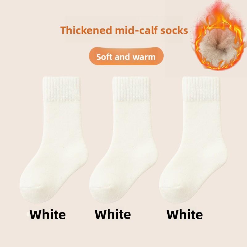 Dětské vlněné ponožky Děti Chlapci Dívčí Měkké termo punčochy pro miminko Móda Jednobarevné Dětské Podzim Zima Kašmírové plyšové ponožky