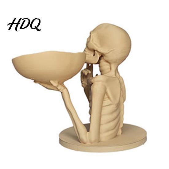 Festival Atmosphere Prop 3D Printed Skeleton Storage Tray Decorative Skull Desktop Organizer for Keys Jewelry Display Dish and Jewelry Unique Gothic