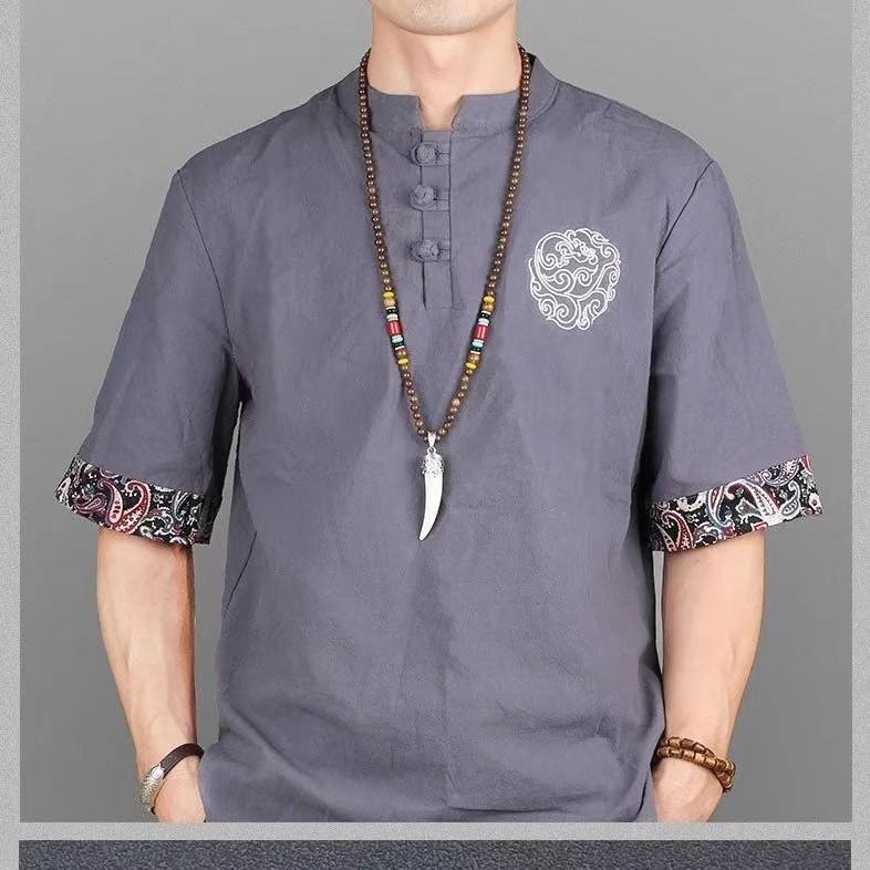 Unisex Tibetan Ethnic Necklace: Versatile, Retro-Style Jewelry with Wooden Accents for Cotton and Linen Outfits