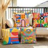 Geometric Patterns Cushion Cover Summer Linen Pillow Case Organic Fabric Cushion Cover DoubleSided Print Sofa Home Decor