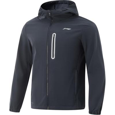 Li Ning Fitness Series Brand Logo Casual Comfortable Zip Jacket Men Jackets Navy-Blue AFDV071-2