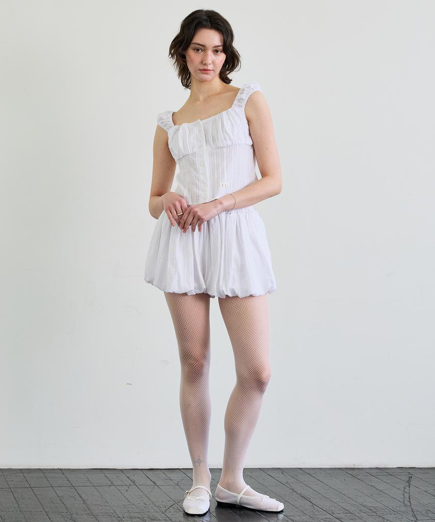 Alikim Cuddly Balloon Skirt Pants / White