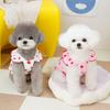 Sommerkleid für Hunde, süßes Erdbeermuster, Schleifendekor, Prinzessinnen-Kleidung, Haustierrock mit Traktionsring, atmungsaktive Welpenkleidung für kleine Hunde und Katzen
