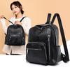 Stylish Pu Leather European Retro Casual Backpack For Women Soft Zipper Closure