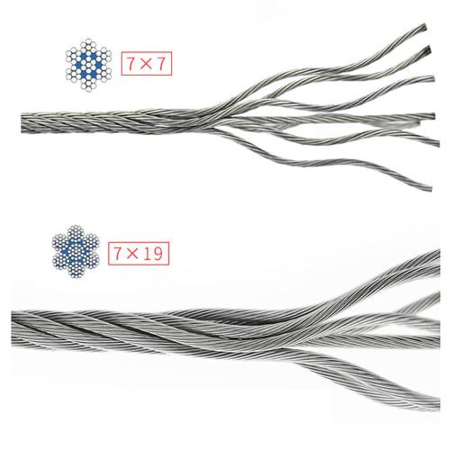 2mm/3mm/4mm/5mm/6mm/8mm/10mm Diameter 304 Stainless Steel Aircraft Wire Rope, Military Spec, for Lubrication, Vehicle Towing, and Lifting, Strong Wire