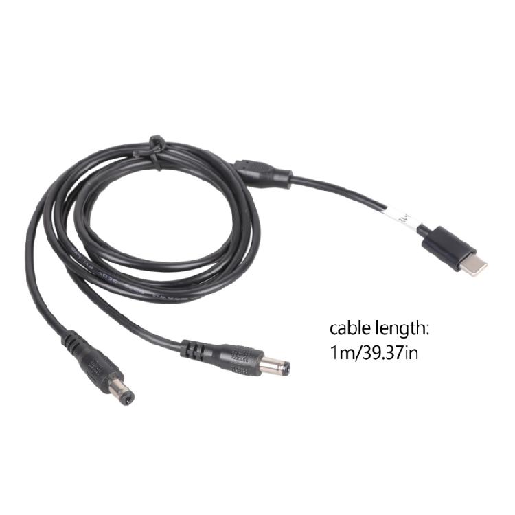 Multifunctional Type C To 5525 Power Supply Cable 12V 3A Power Splitter Cable Perfect for Camera Motor LED Light Router