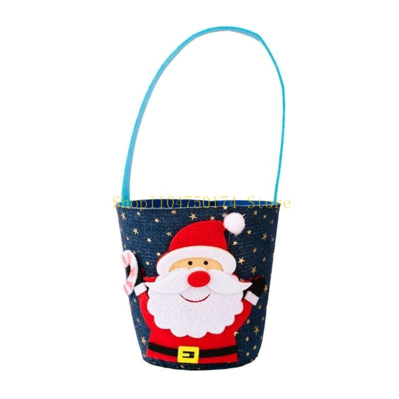 Large Capacity Christmas Denims Bag Fabric Holiday Party Decoration Carryall Top Sale