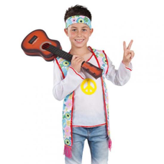 2023 New Style Novelties 60's Hippie Boy Child Costume Boho Floral Printed Headband Top Vest