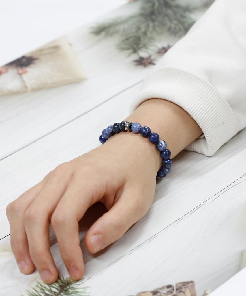 Shoveoff C22Svb-1005 Sodite Natural Stone Bead Bracelet Men'S Bracelet 8Mm