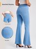 Women's High-Waisted Stretch Knit Denim Flare Pants with Pockets