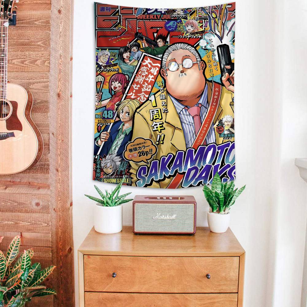 SAKAMOTO DAYS Anime Hanging Bohemian Tapestry Japanese Wall Tapestry Anime Kawaii Room Decor