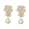 Light luxury high-end fashion retro full diamond flower earrings simple and versatile personality exquisite women's earrings