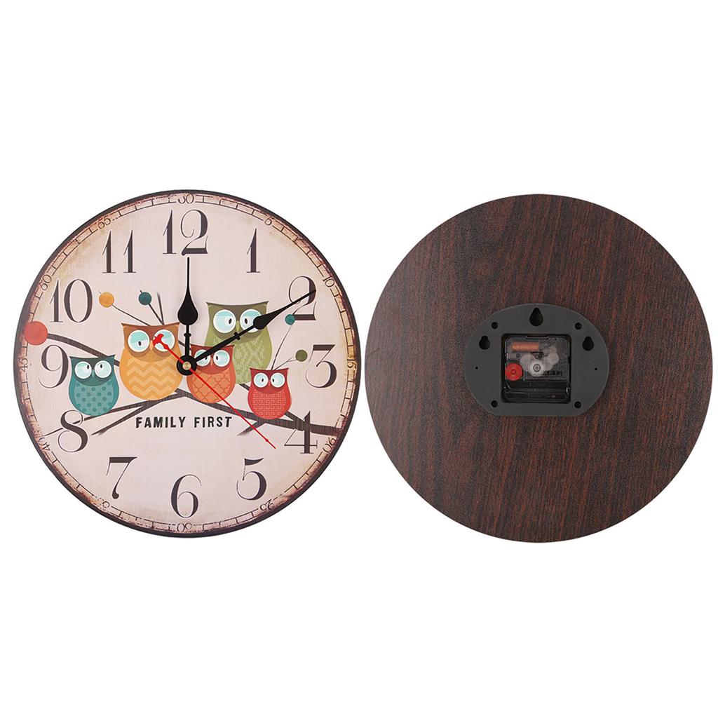 12 Zegar Dekoracyjny do Domu Kolorowy Styl Retro Cichy Kwarcowy Zegar Ścienny