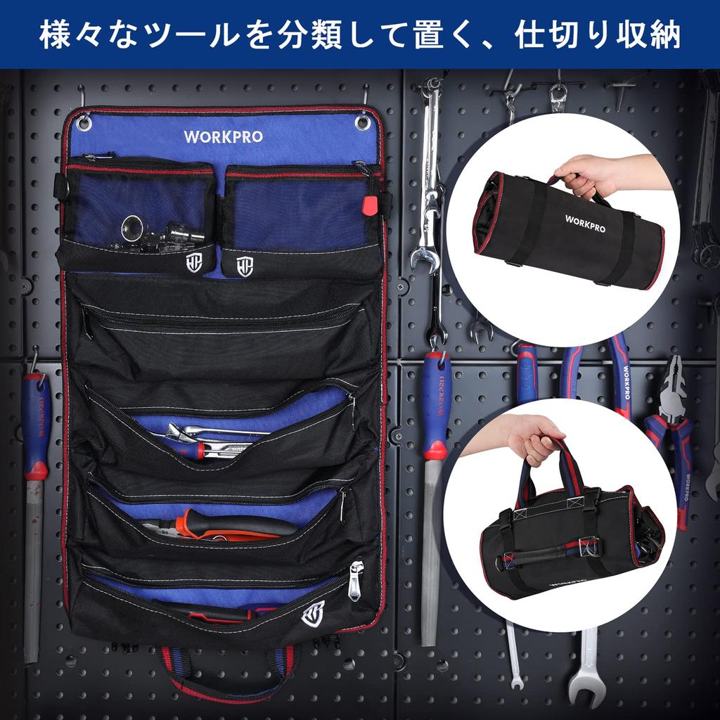 WORKPRO Tool Roll Tool Tool Tool Tool Tool Heavy 6 úložná karabina s víceúčelovým nástrojem Carpenter Úložná taška, taška, držák, pouzdro, taška, taška, povinnost,