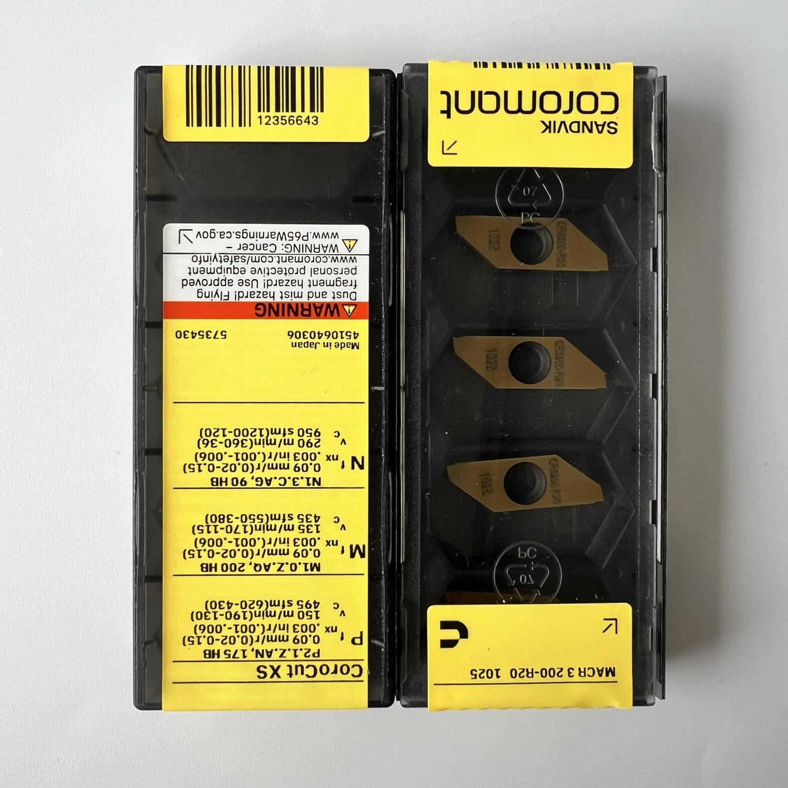 

SANDVIK / MACR3200-R20 1025 / Industrial indexable Carbide Inserts 10 Pcs