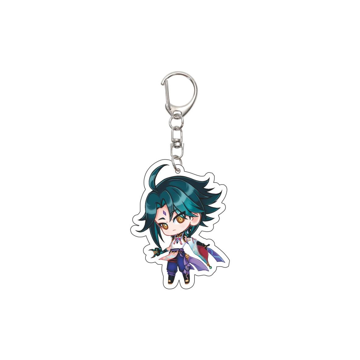

55MM Anime Genshin Impact Keychain xiao Key Chain Acrylic Model Plate Christmas Gifts 55MM