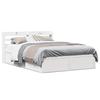 VidaXL Bed Frame with White Headboard 160x200 Cm Solid Pine Wood, Bedroom Furniture, Slatted Base, Wooden Bed, 3307078