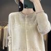 QingHe Cashmere Women's 30% Cashmere Cardigan - Soft & Warm Wool Blend Sweater