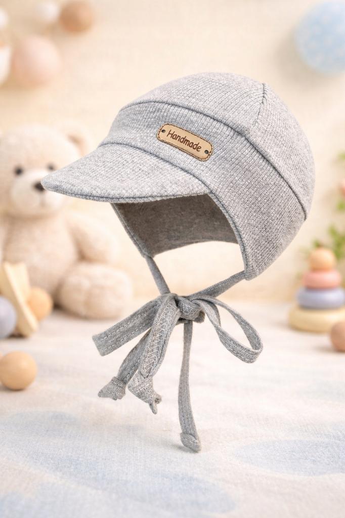 Boy' Cap 38-40 1-Layer Tied Spring Autumn Gray