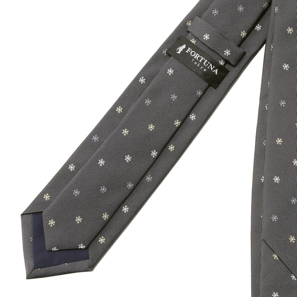 [Fortuna Tokyo] Necktie 01. Innocence Nishijin-ori Necktie Men's FT-T01 Dark Gray Blade Width 7cm Length 142cm