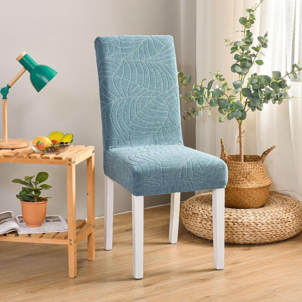 Knitted Waterproof Jacquard Chair Covers Stretch Elastic Sofa Slipcovers for Hotel Home Thickened Pure Color