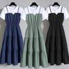 Plus Size Women's Summer Camisole Dress: 2026 Chinese Style Slimming Short-Sleeved Two-Piece