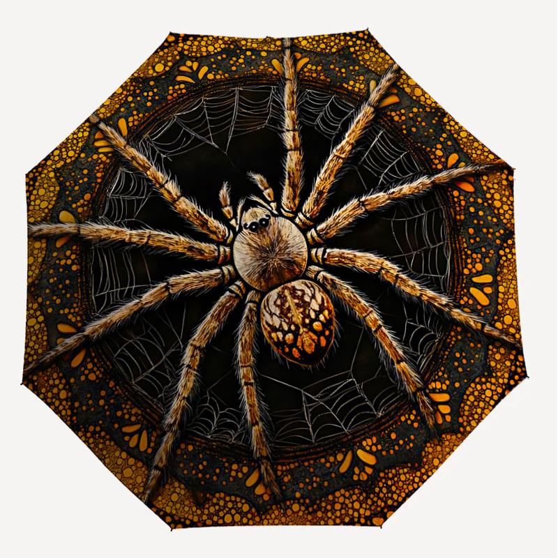 1PC spider web mandala Umbrella-9-Rib Reinforced, Automatic Open, Lightweight & Durable, Cute Fashion Accessory for Outdoor-P0702