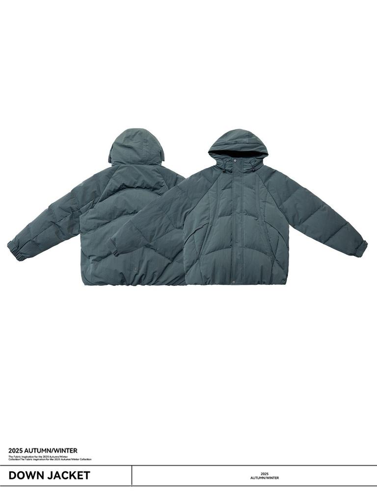 90% Goose Down Boxy Fit Puffer Jacket for Men - High Loft & Thickened Warmth