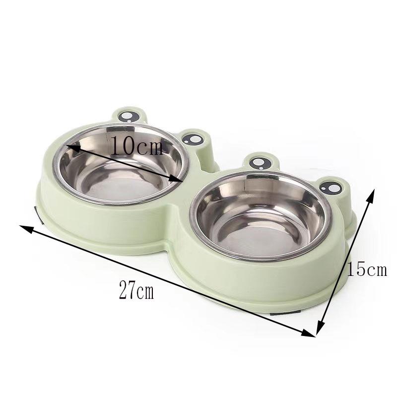 Cat & Dog Dual-Purpose Cartoon Frog Bowls - Anti-Tip Food & Water Bowls