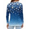 Women's Fashion Casual Christmas Printed Round Neck Long Sleeve Pullover Top